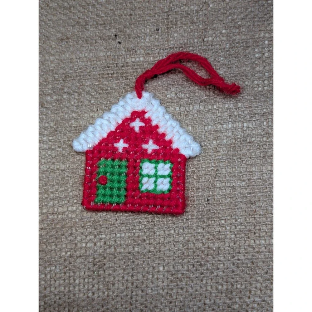 Vintage Handmade Christmas Ornaments Set Santa House Gnome Doll Holiday Decor